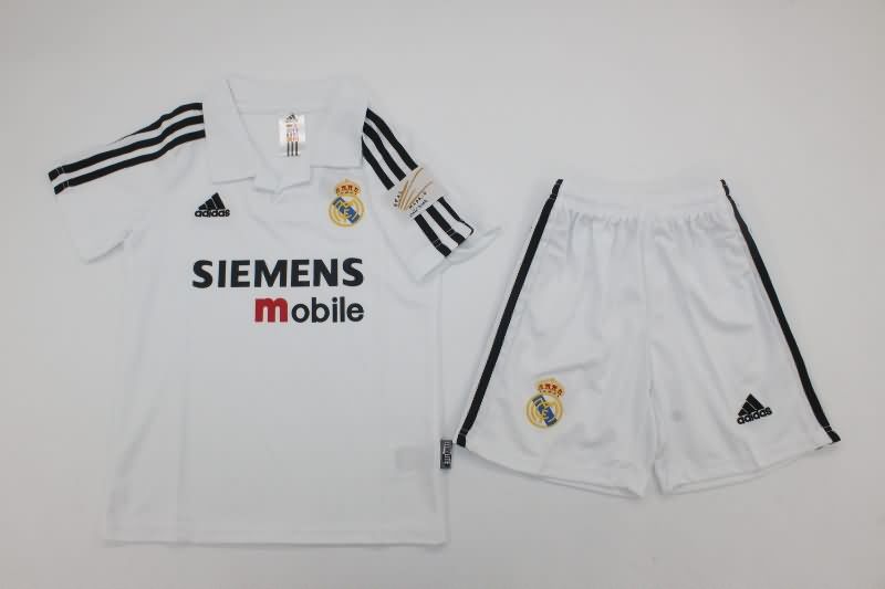 Real Madrid 2002/03 Kids Home Soccer Jersey And Shorts