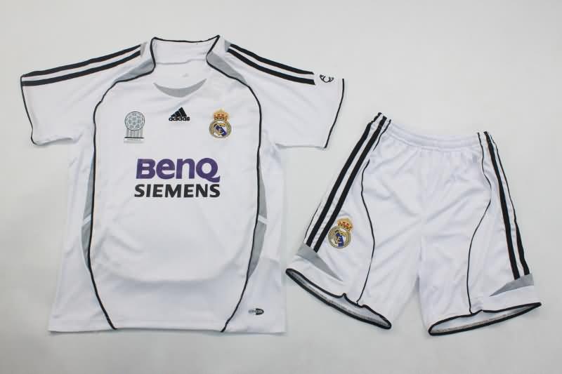 Real Madrid 2006/07 Kids Home Soccer Jersey And Shorts