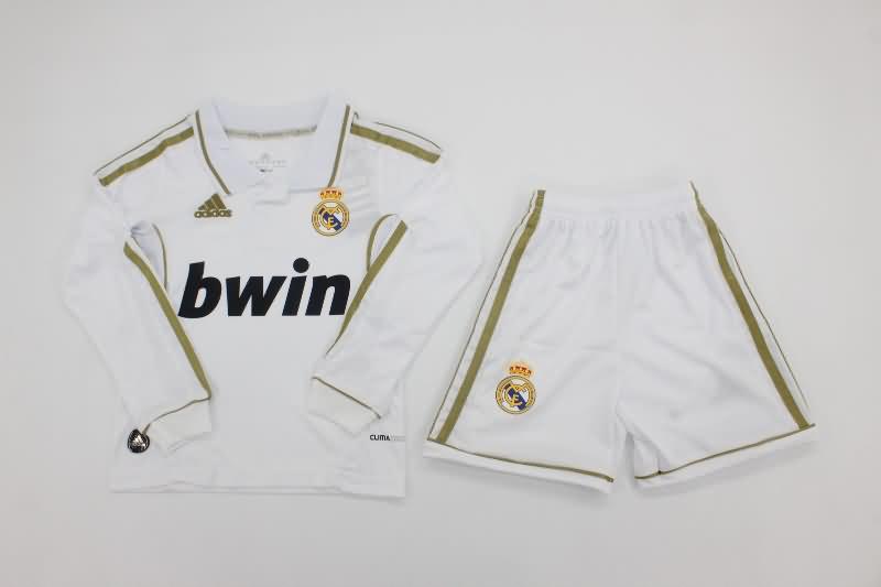 Real Madrid 2011/12 Kids Home Long Sleeve Soccer Jersey And Shorts