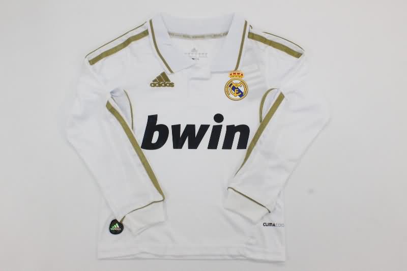 Real Madrid 2011/12 Kids Home Long Sleeve Soccer Jersey And Shorts