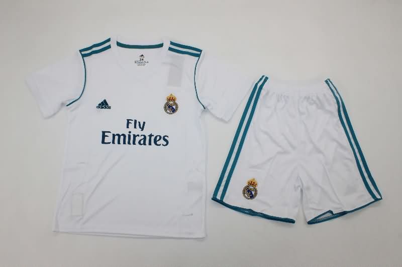 Real Madrid 2017/18 Kids Home Soccer Jersey And Shorts