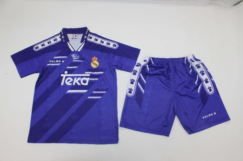 Real Madrid 1994/96 Kids Away Soccer Jersey And Shorts