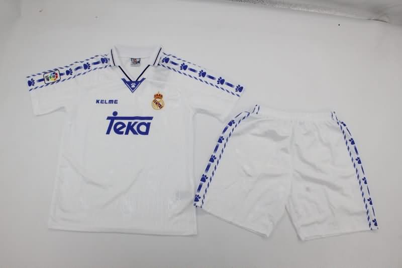 Real Madrid 1996/97 Kids Home Soccer Jersey And Shorts