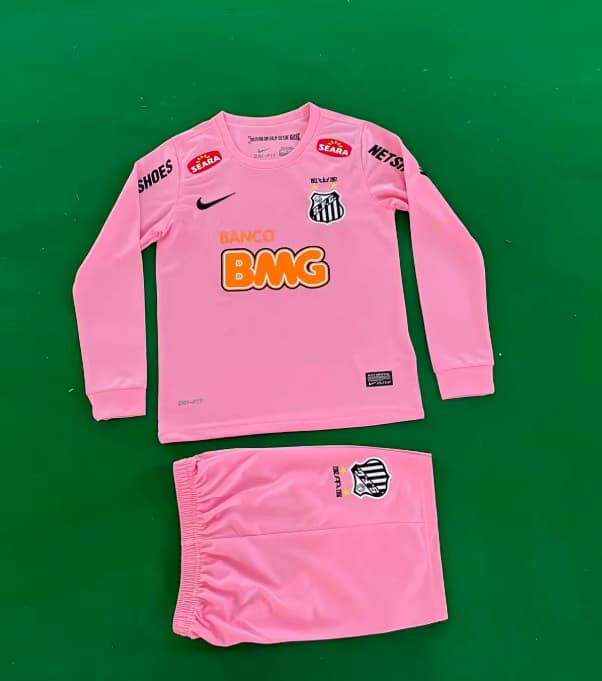 Santos 2012/13 Kids Pink Long Sleeve Soccer Jersey And Shorts
