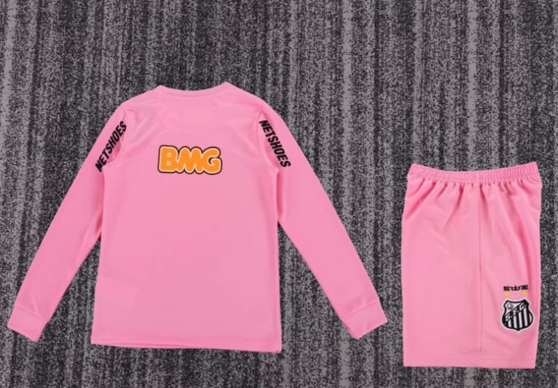 Santos 2012/13 Kids Pink Long Sleeve Soccer Jersey And Shorts