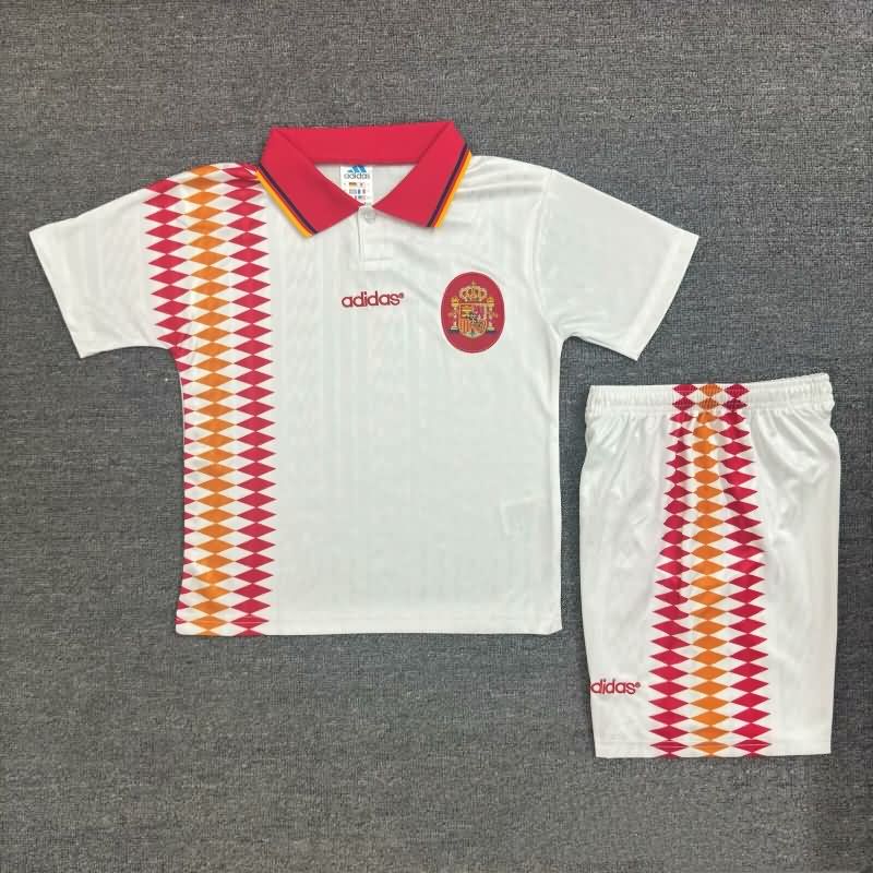 Spain 1994 Kids Away Soccer Jersey And Shorts