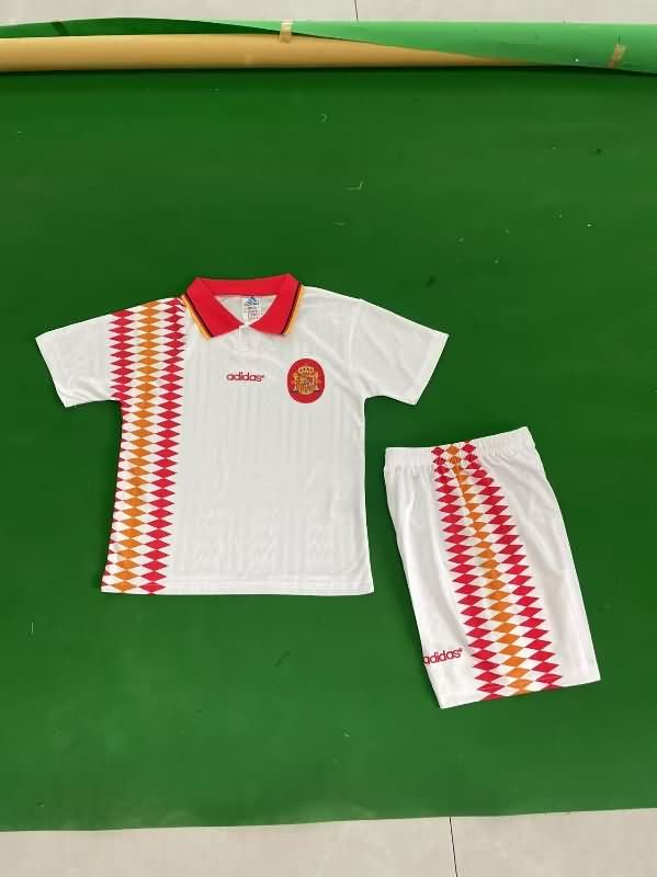 Spain 1994 Kids Away Soccer Jersey And Shorts