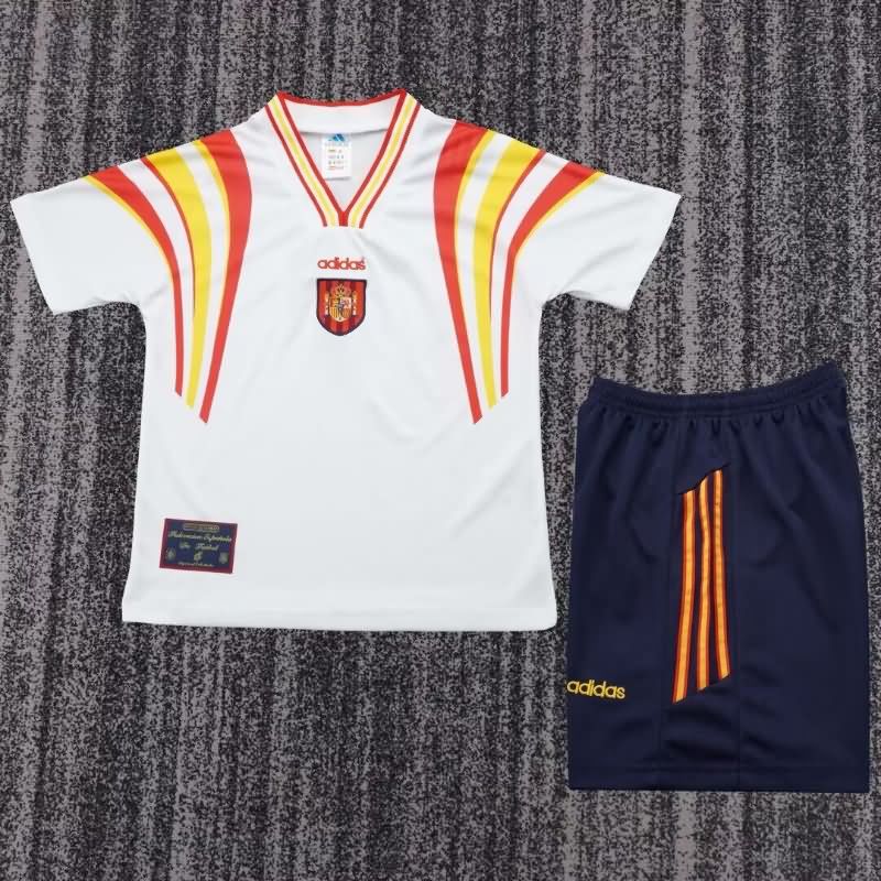 Spain 1996 Kids Away Soccer Jersey And Shorts