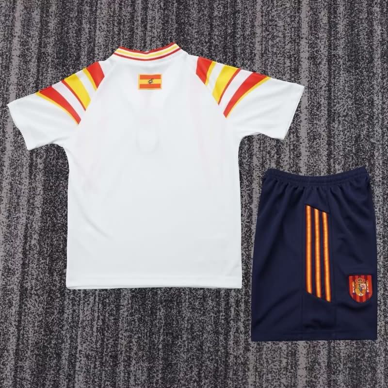 Spain 1996 Kids Away Soccer Jersey And Shorts