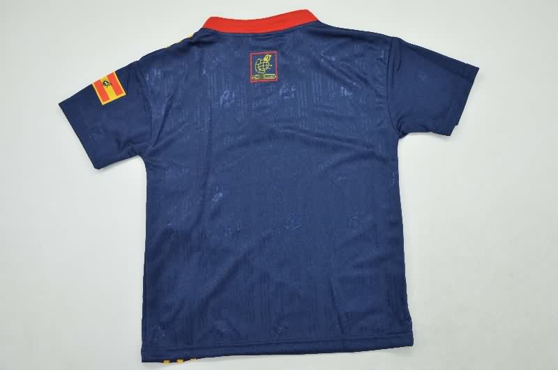 Spain 1996 Kids Away Soccer Jersey And Shorts