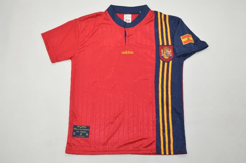 Spain 1996 Kids Home Soccer Jersey And Shorts