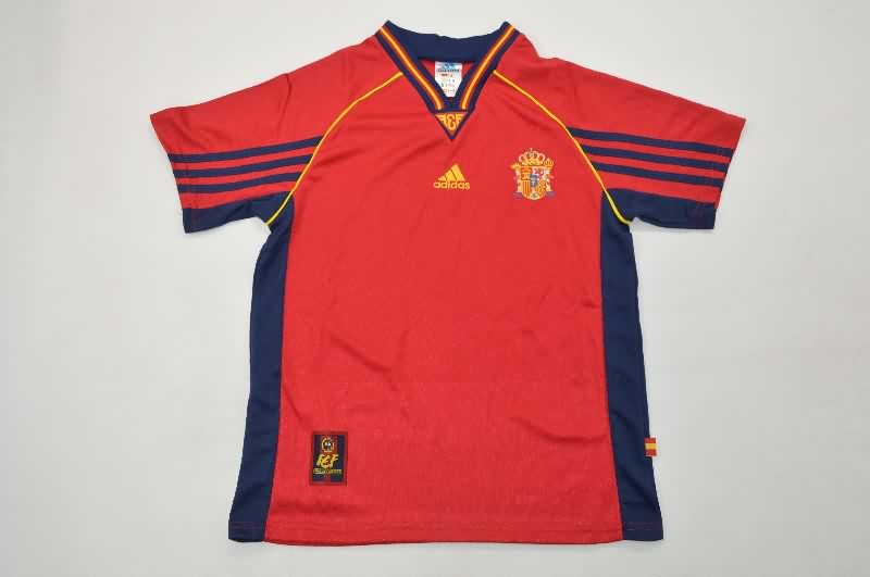 Spain 1998 Kids Home Soccer Jersey And Shorts
