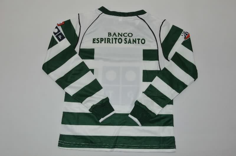 Sporting Lisbon 2002/03 Kids Home Long Sleeve Soccer Jersey And Shorts