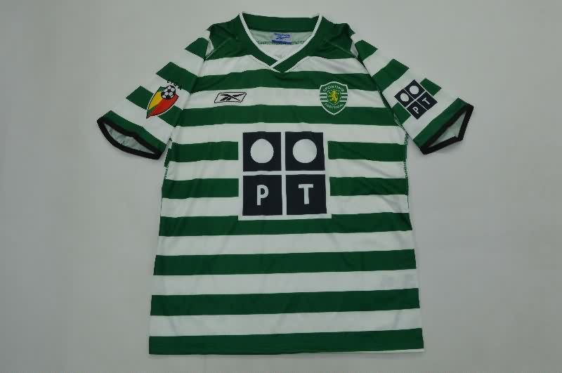 Sporting Lisbon 2003/04 Kids Home Soccer Jersey And Shorts